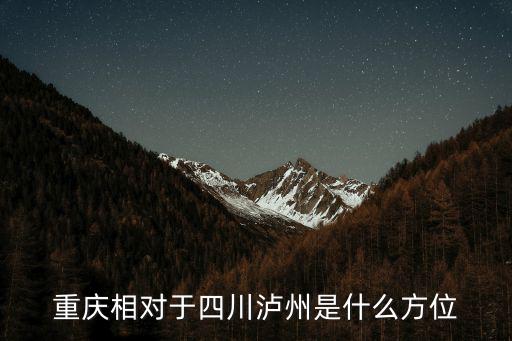 重慶相對于四川瀘州是什么方位