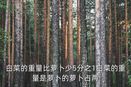 蘿卜的簡筆畫，白菜的重量比蘿卜少5分之1白菜的重量是蘿卜的蘿卜占兩