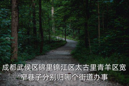 成都武侯區(qū)錦里錦江區(qū)太古里青羊區(qū)寬窄巷子分別歸哪個街道辦事