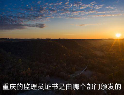 重慶的監(jiān)理員證書是由哪個部門頒發(fā)的
