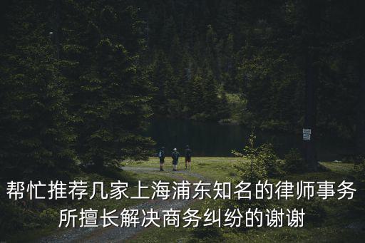 幫忙推薦幾家上海浦東知名的律師事務所擅長解決商務糾紛的謝謝