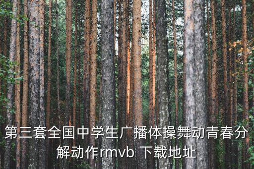 第三套全國中學生廣播體操舞動青春分解動作rmvb 下載地址