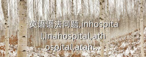  英語語法問題,inhospital,inahospital,athospital,atah...