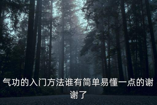 氣功的入門方法誰有簡單易懂一點的謝謝了