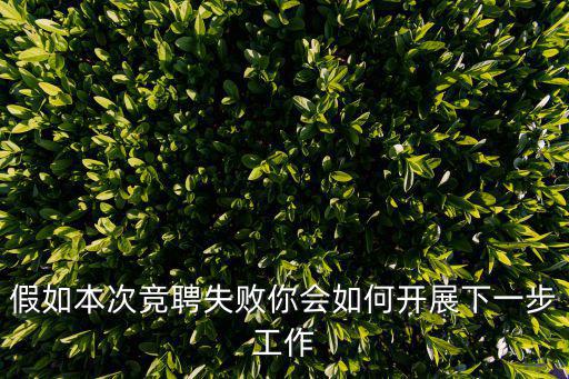 假如本次競聘失敗你會如何開展下一步工作