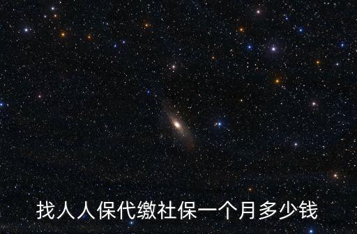 找人人保代繳社保一個(gè)月多少錢