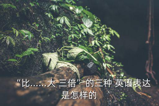 “比……大 三倍”的三種 英語表達是怎樣的