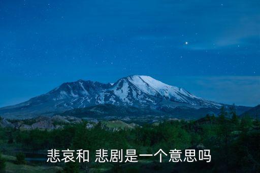 悲哀和 悲劇是一個(gè)意思嗎