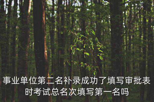 事業(yè)單位第二名補錄成功了填寫審批表時考試總名次填寫第一名嗎