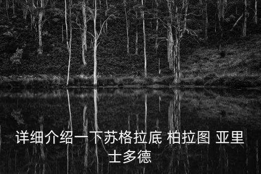 詳細介紹一下蘇格拉底 柏拉圖 亞里士多德