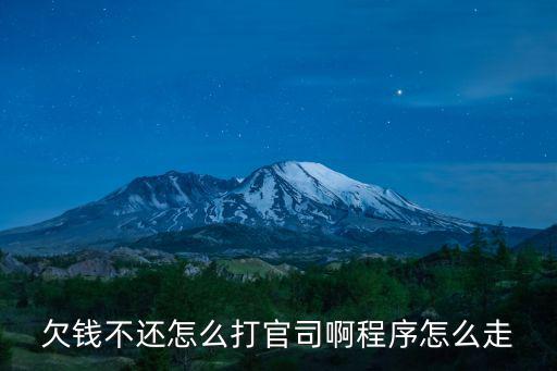 欠錢不還網上起訴流程怎么走，債務人欠錢不還起訴流程怎么走