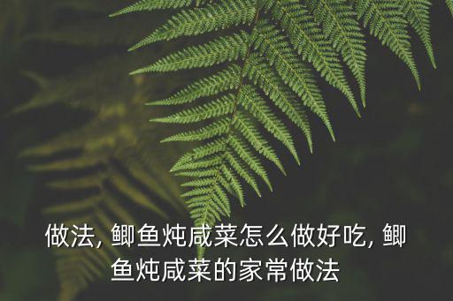 做法, 鯽魚燉咸菜怎么做好吃, 鯽魚燉咸菜的家常做法