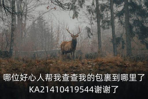 哪位好心人幫我查查我的包裹到哪里了KA21410419544謝謝了