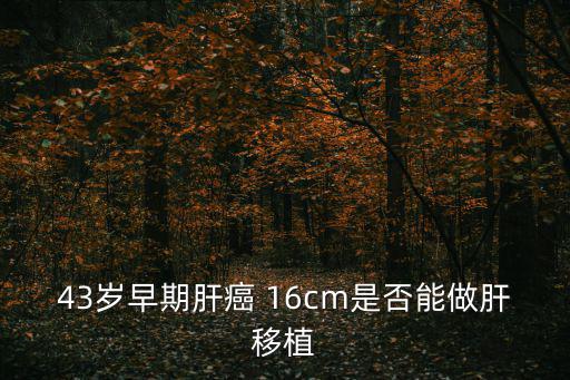 43歲早期肝癌 16cm是否能做肝移植