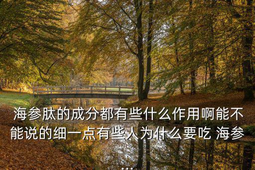  海參肽的成分都有些什么作用啊能不能說的細一點有些人為什么要吃 海參...