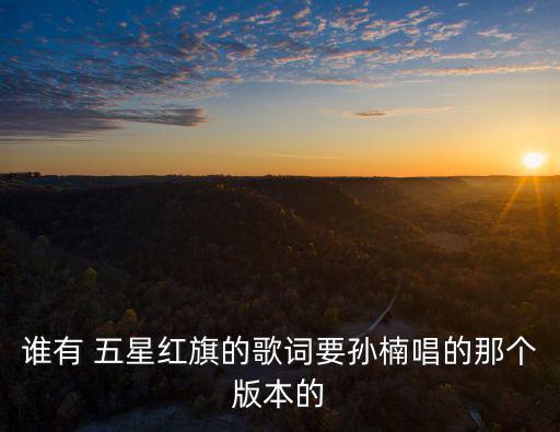 誰有 五星紅旗的歌詞要孫楠唱的那個版本的