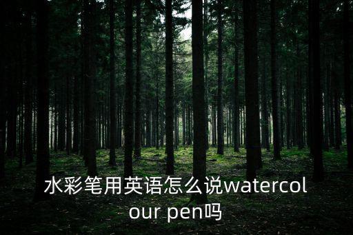 水彩筆用英語怎么說watercolour pen嗎