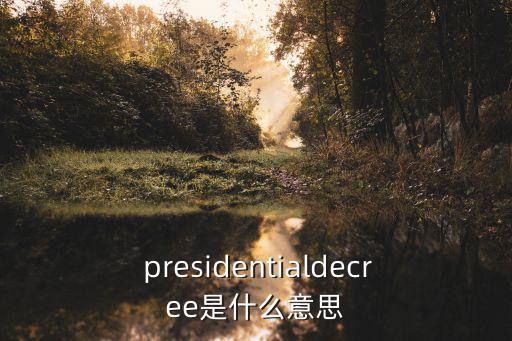  presidentialdecree是什么意思