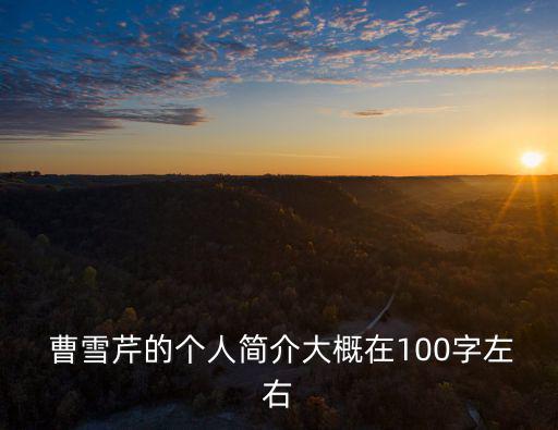  曹雪芹的個人簡介大概在100字左右