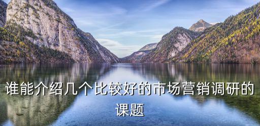 誰能介紹幾個比較好的市場營銷調研的課題