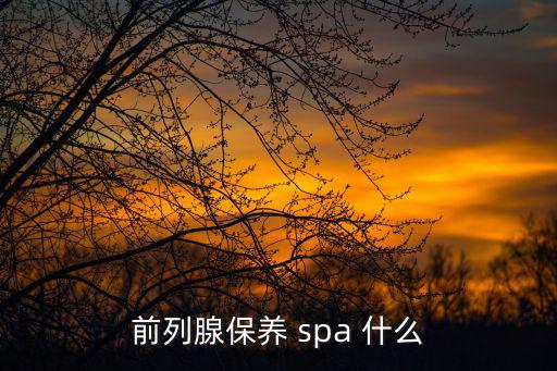 前列腺保養 spa 什么