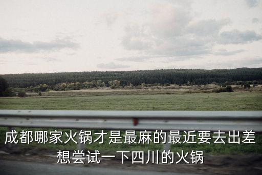 成都哪家火鍋才是最麻的最近要去出差想嘗試一下四川的火鍋