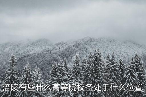 涪陵有些什么高等院校各處于什么位置