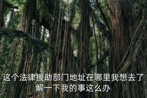 這個法律援助部門地址在哪里我想去了解一下我的事這么辦