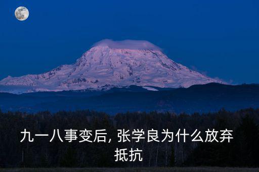 九一八事變后, 張學(xué)良為什么放棄 抵抗