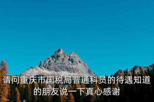 請問重慶市國稅局普通科員的待遇知道的朋友說一下真心感謝