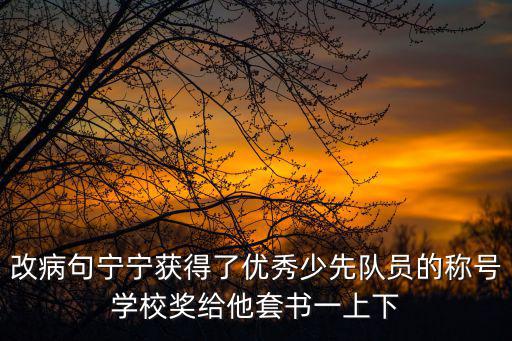 改病句寧寧獲得了優(yōu)秀少先隊員的稱號學(xué)校獎給他套書一上下