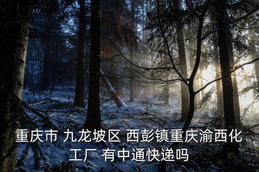 重慶市九龍坡區西彭鎮物流公司，重慶市 九龍坡區 西彭鎮重慶渝西化工廠 有中通快遞嗎
