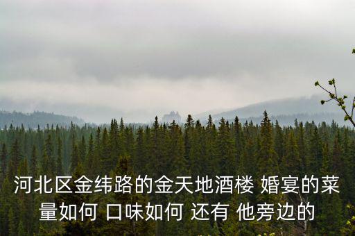 天津市河北區金緯路美食，河北區金緯路的金天地酒樓 婚宴的菜量如何 口味如何 還有 他旁邊的