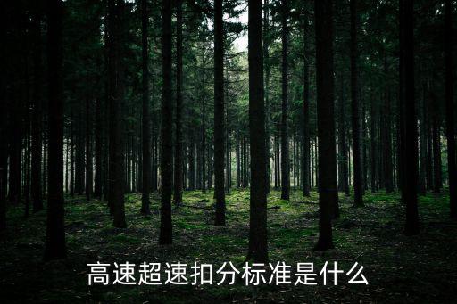 高速超速扣分標(biāo)準(zhǔn)是什么