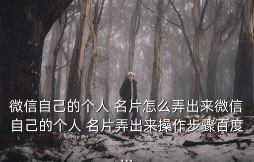 微信自己的個人 名片怎么弄出來微信自己的個人 名片弄出來操作步驟百度...