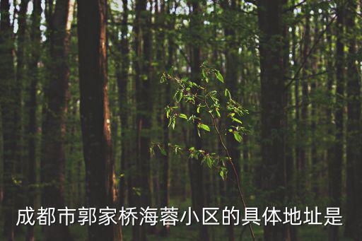 成都市郭家橋海蓉小區(qū)的具體地址是