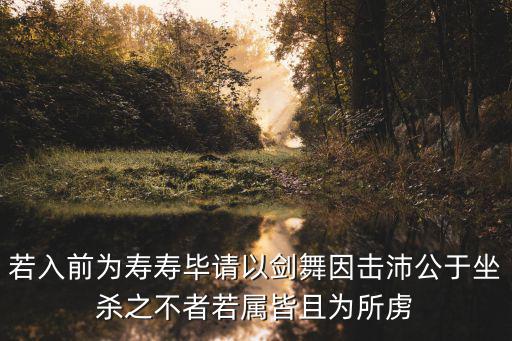 若入前為壽壽畢請以劍舞因擊沛公于坐殺之不者若屬皆且為所虜