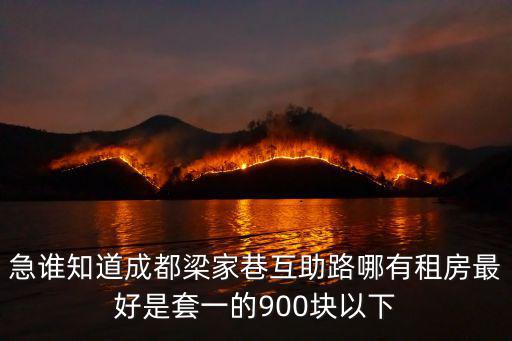 急誰知道成都梁家巷互助路哪有租房最好是套一的900塊以下
