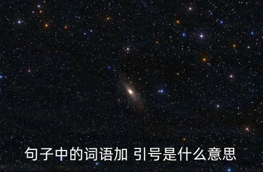 句子中的詞語加 引號是什么意思