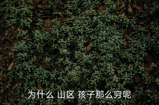為什么 山區 孩子那么窮呢
