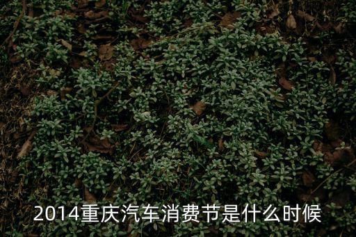 2014重慶汽車消費節是什么時候
