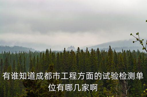 有誰知道成都市工程方面的試驗檢測單位有哪幾家啊