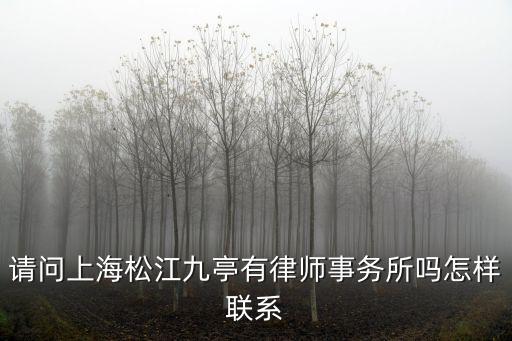 請問上海松江九亭有律師事務所嗎怎樣聯系