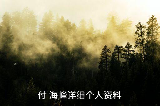 付 海峰詳細(xì)個(gè)人資料