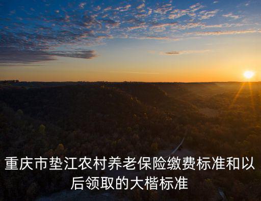 重慶市墊江農(nóng)村養(yǎng)老保險繳費標(biāo)準(zhǔn)和以后領(lǐng)取的大楷標(biāo)準(zhǔn)