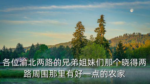 各位渝北兩路的兄弟姐妹們那個曉得兩路周圍那里有好一點的農家