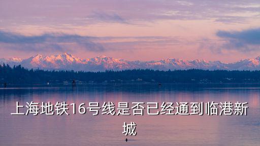 上海地鐵16號(hào)線是否已經(jīng)通到臨港新城