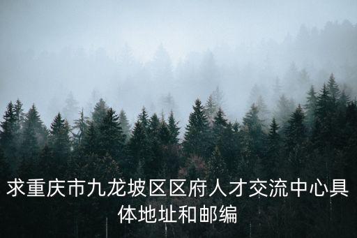 求重慶市九龍坡區區府人才交流中心具體地址和郵編