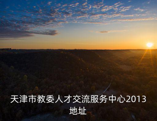 天津市教委人才交流服務(wù)中心2013地址