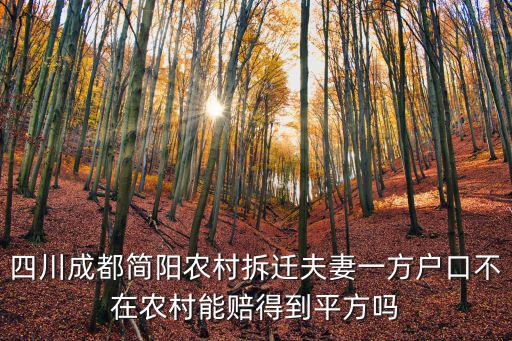 四川成都簡陽農村拆遷夫妻一方戶口不在農村能賠得到平方嗎